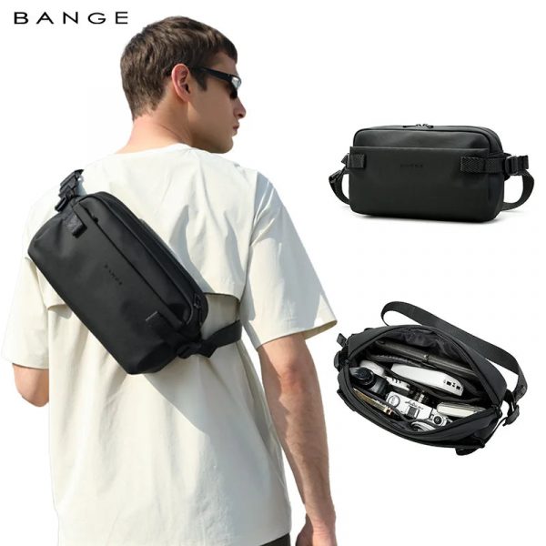 BANGE Everyday Waterproof Crossbody Shoulder Bag - Black